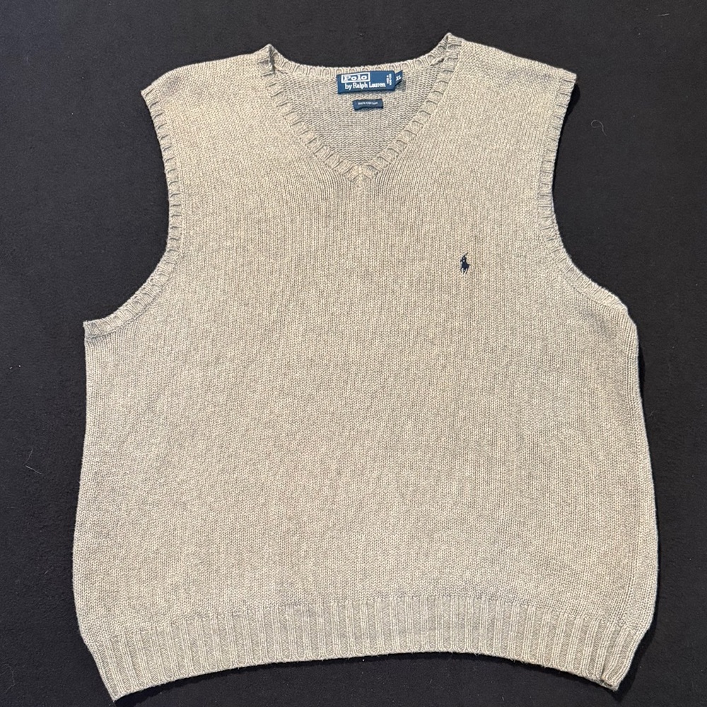 Polo Ralph Lauren Sweater Vest Men's Cotton Brown Mens Size XL